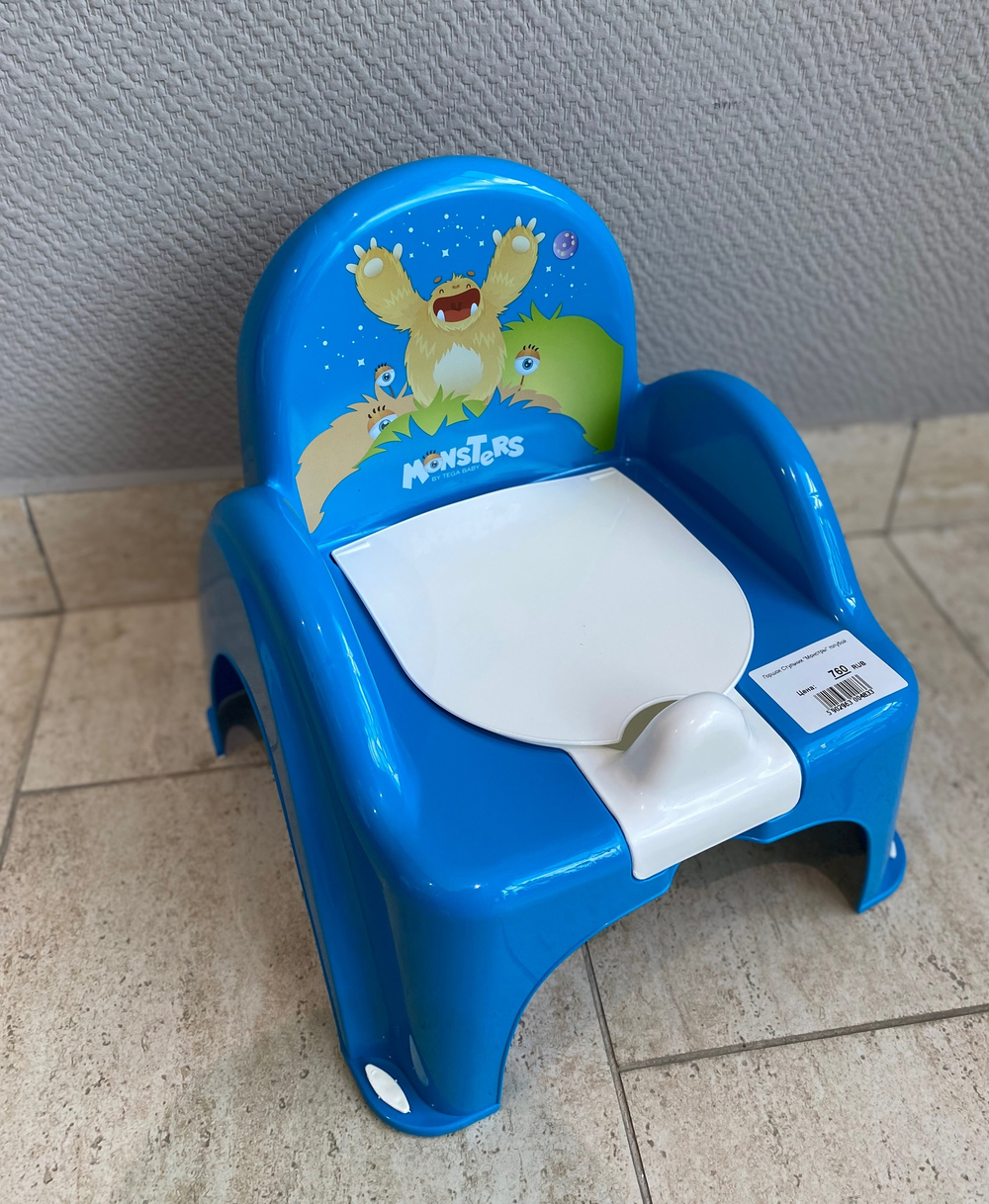 Горшок Стульчик музыкальный "Монстры" голубой