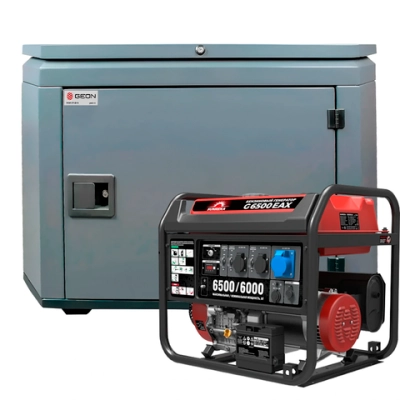 Генератор бензиновый SUNREKA G6500EAX с кожухом Geon 1200 RAL 7024