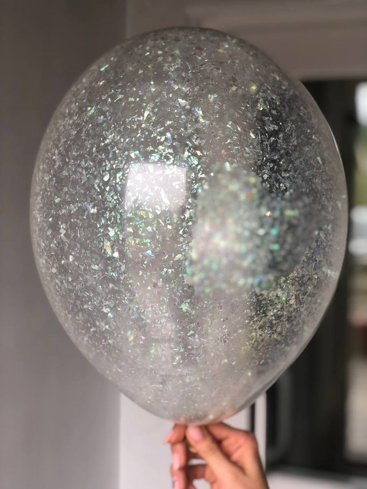 Воздушный шар с наполнением конфетти Перламутр дроблённый ПАЛИТРА №4166