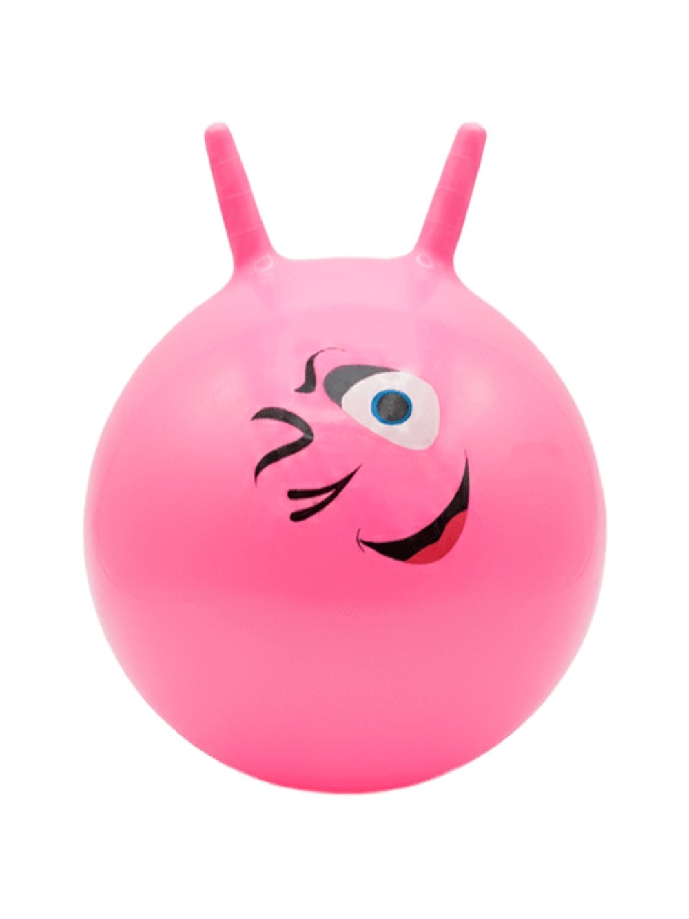Мяч прыгун с рожками 45 см цвет розовый