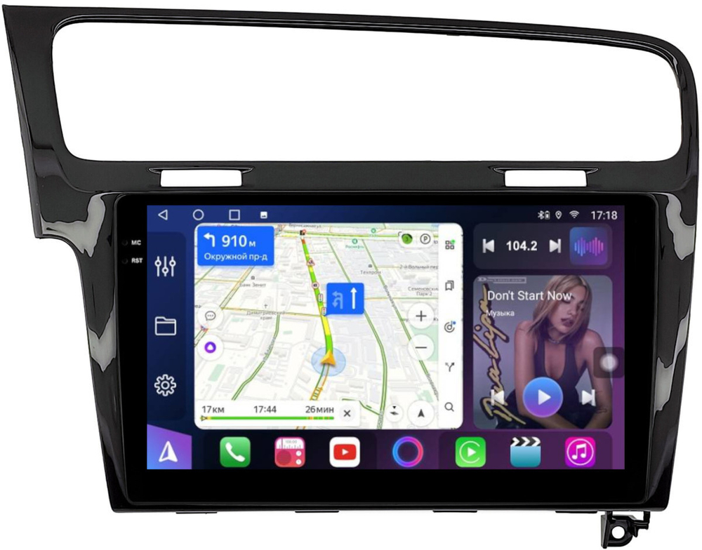 Магнитола для Volkswagen Golf 7 2012-2020 - FarCar 257M монитор 10.36" QLED на Android 14, TS18, CarPlay, 4G SIM-слот