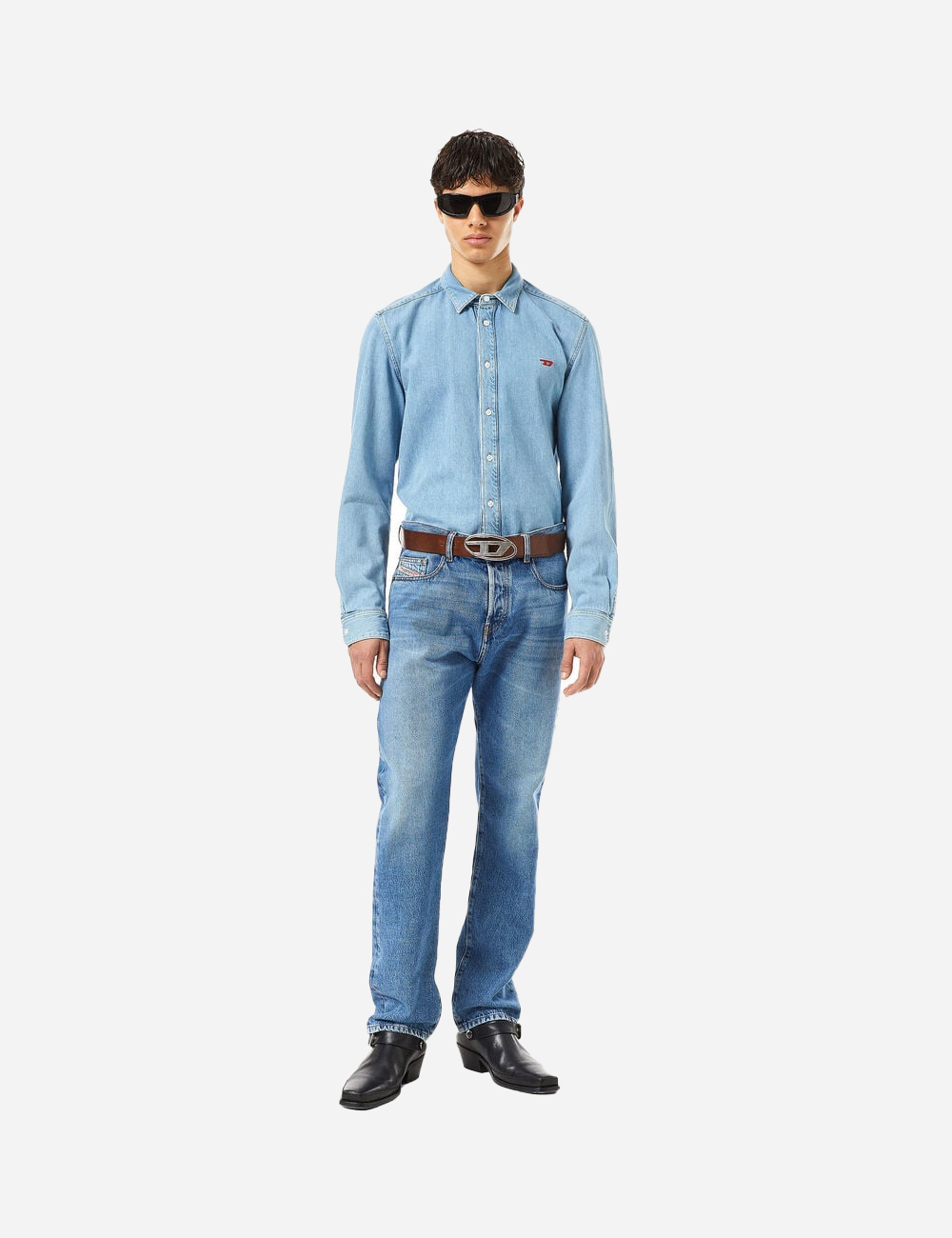 Ремень Diesel Oval D-Logo Belt Brown