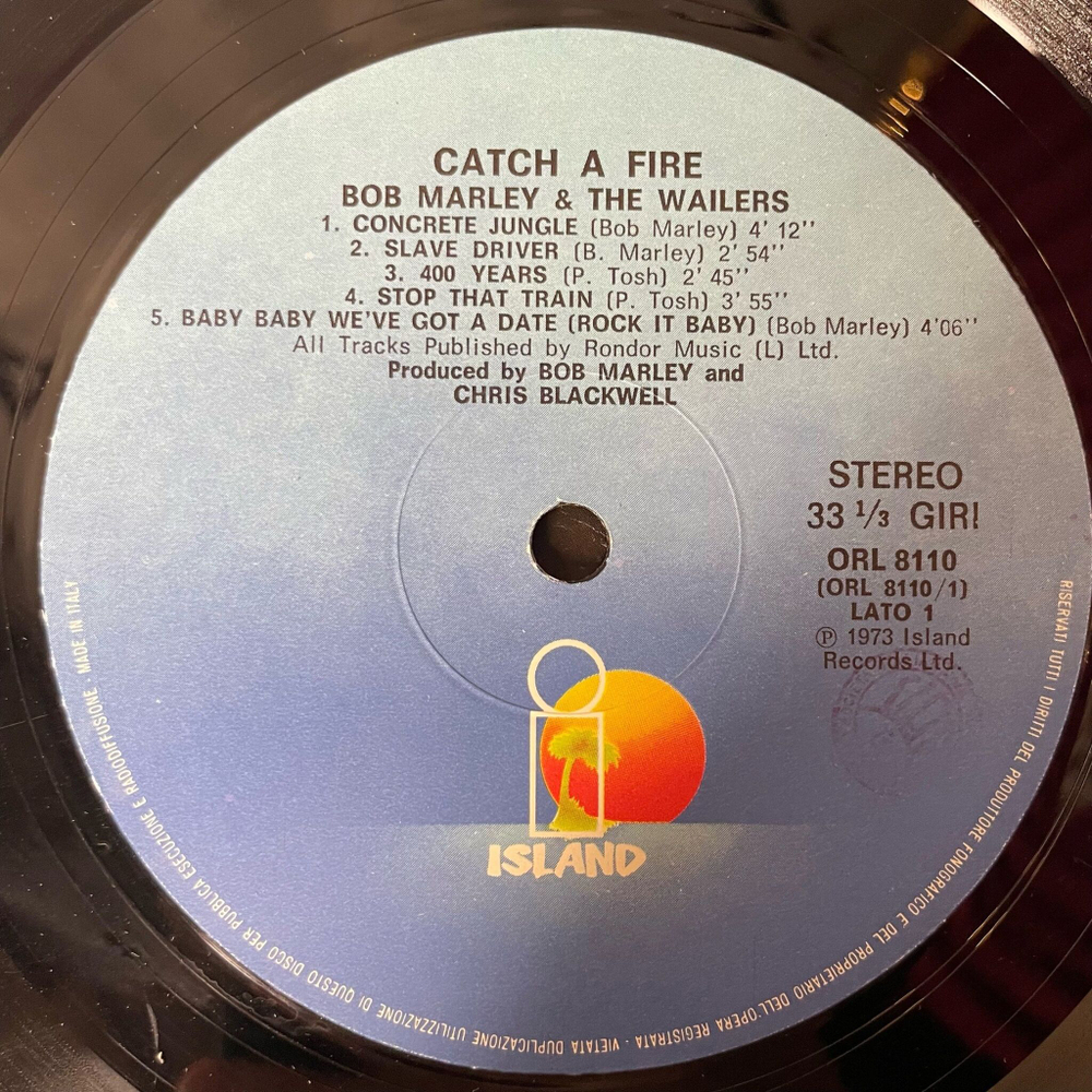Винтажная виниловая пластинка LP Bob Marley And The Wailers Catch A Fire (Italy 1977)