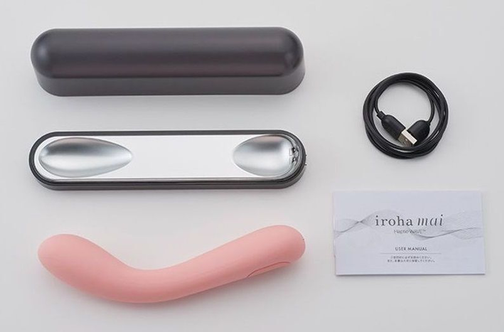 Розовый изогнутый вибратор Iroha Mai Toki - 17,4 см.