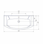 Тумба MISTY Балтика - 105 Тумба прямая c умывальником