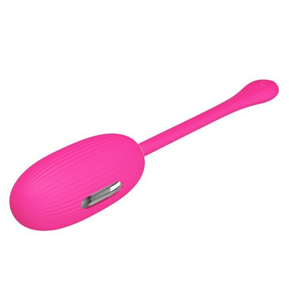 Ярко-розовое виброяйцо Doreen с электростимуляцией и управлением через приложение (Цвет: ярко-розовый)