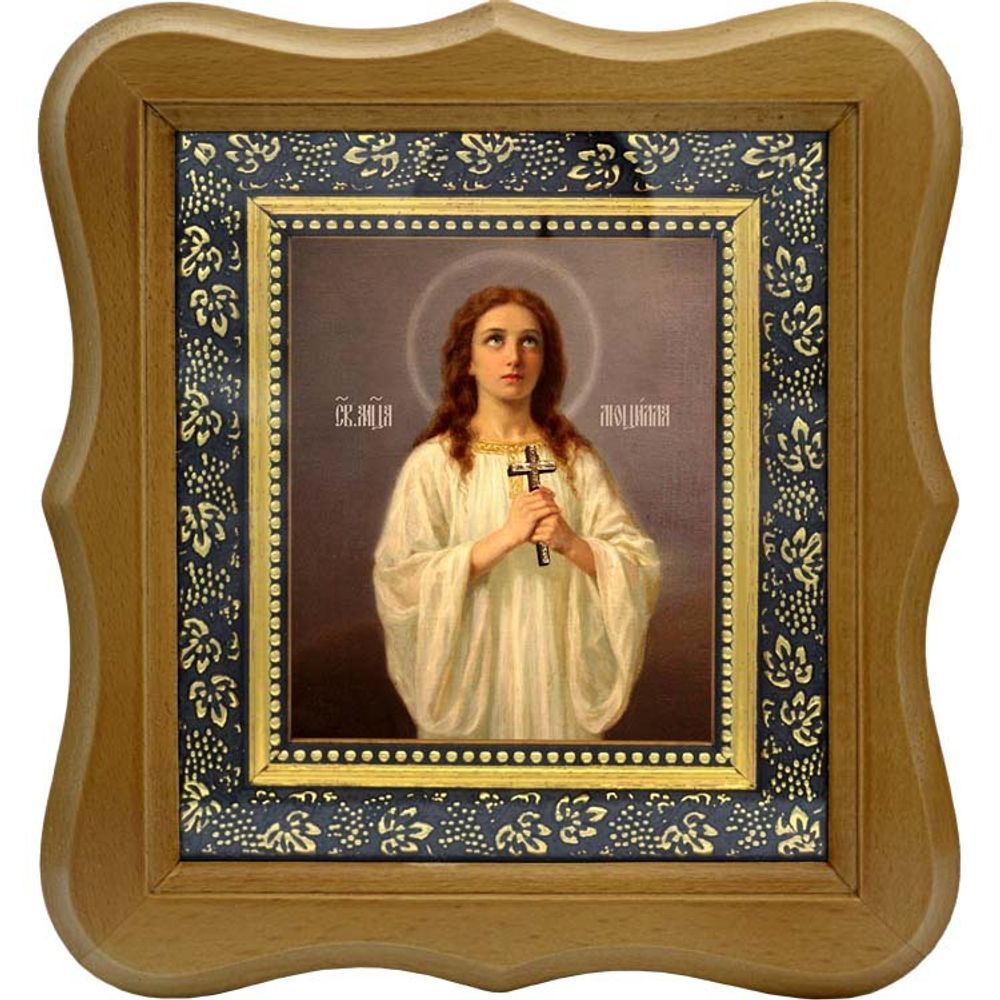 Люцилла мученица. Икона на холсте. В киоте 10 х 12 см.