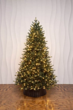 Искусственная елка Никольская 240 см., 100% литая хвоя, 600 теплых белых Led ламп, ЕлкиТорг (68240)