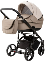 Детская коляска Adamex Lanti Deluxe 3 в 1 LN-SD44 (СВ.БЕЖ.КОЖА + Т.БЕЖ.КОЖА)