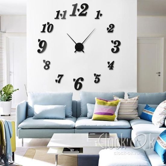 Настенные 3D часы Love Time