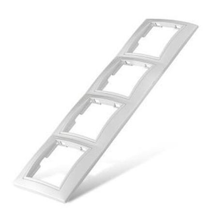 Рамка четырехместная горизонтальная "UNIVersal" серия "Севиль" белая (еврослот) (HU2140)