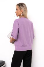 Костюм брючный (черный/сирень) К11-82/2 Nikol (Акция)