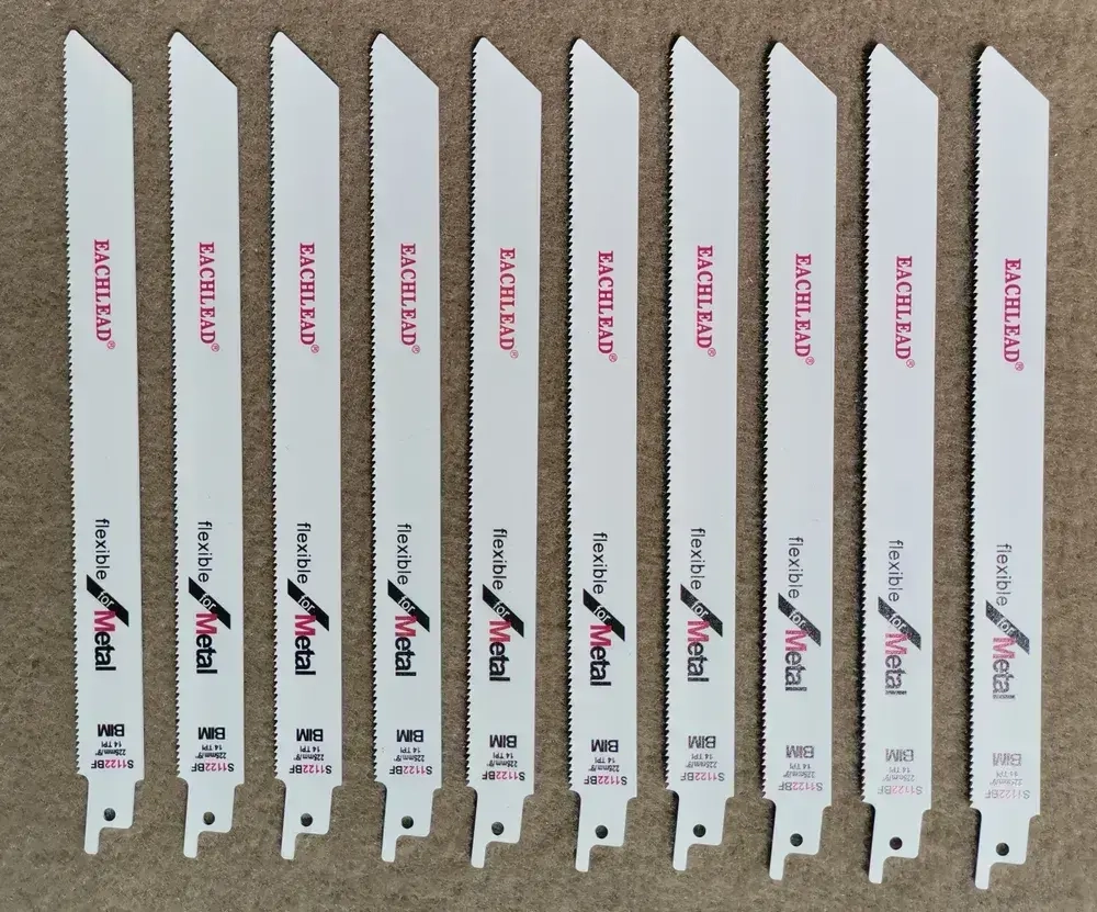 Полотно сабельное по металлу S1122BF, 10шт, длина 225 мм, шаг 1,8мм (14TPI).