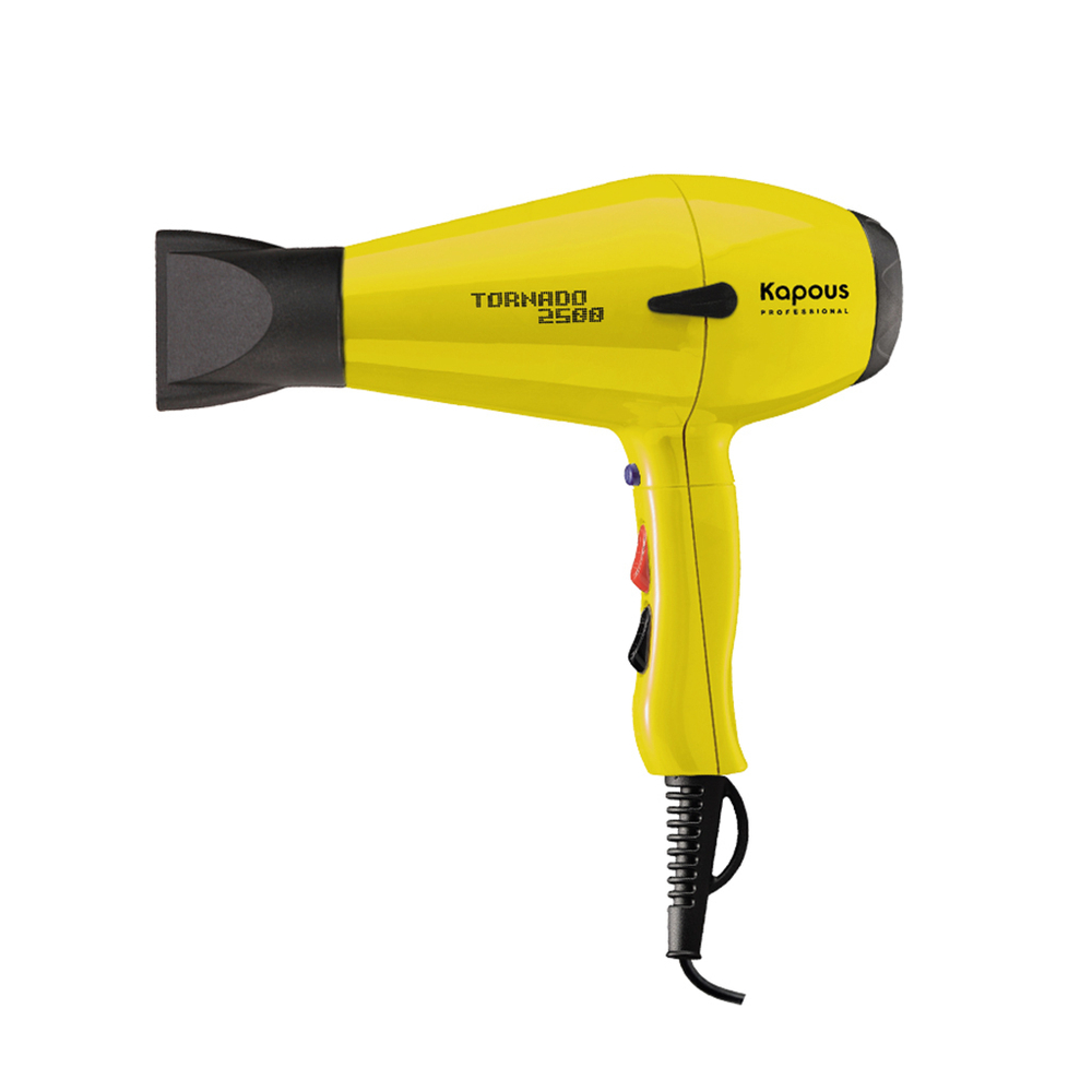 Фен Tornado 2500 желтый, Kapous Professional, 2500 Вт