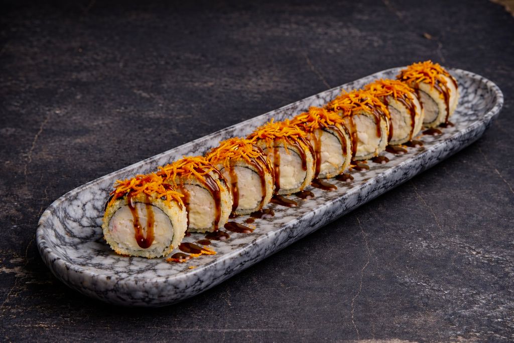 Криспи с креветкой и снежным крабом мини