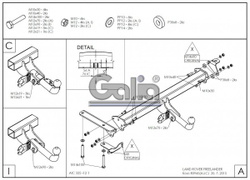 Фаркоп оцинкованный Galia R094C для Land Rover Freelander 2008-2015(паспорт и сертификат в комплекте)(без электрики)