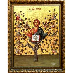 Спас Древо Жизни. Икона на холсте.