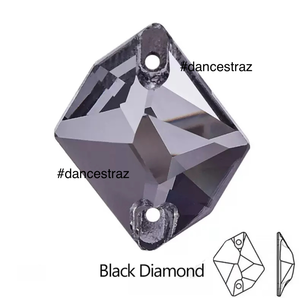 Стразы пришивные, Cosmic, Black Diamond, 215, 21*27mm, (24 ea/pkg), 5A+, (F2)