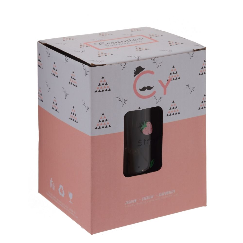 GAEM Кружка с крышкой и ложкой, 450 мл, L12 W8,5 H12 см, 4в.