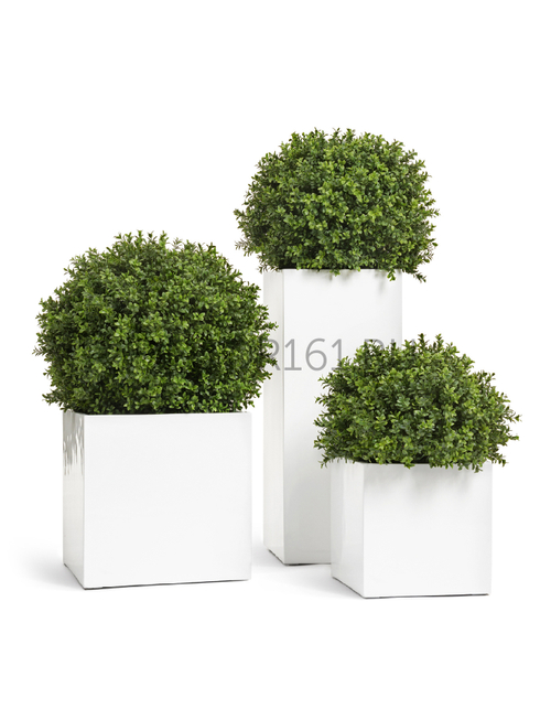 Кашпо TREEZ Effectory Gloss Куб Белый глянцевый лак 40х40х40 см 41.3320-05-033-WH-40