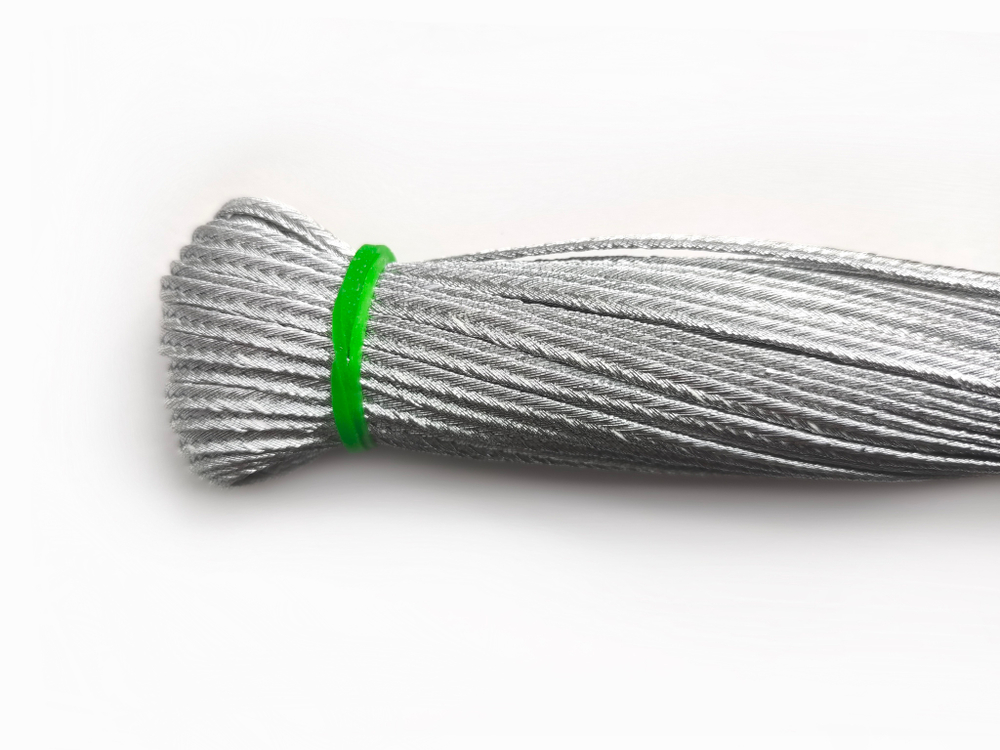 Сутаж полиэстер с люрексом 3мм серебро
