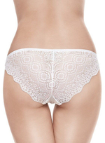 Кружевные трусики-слипы с геометрическим рисунком (Размер: 5 размер) (Цвет: белый)
