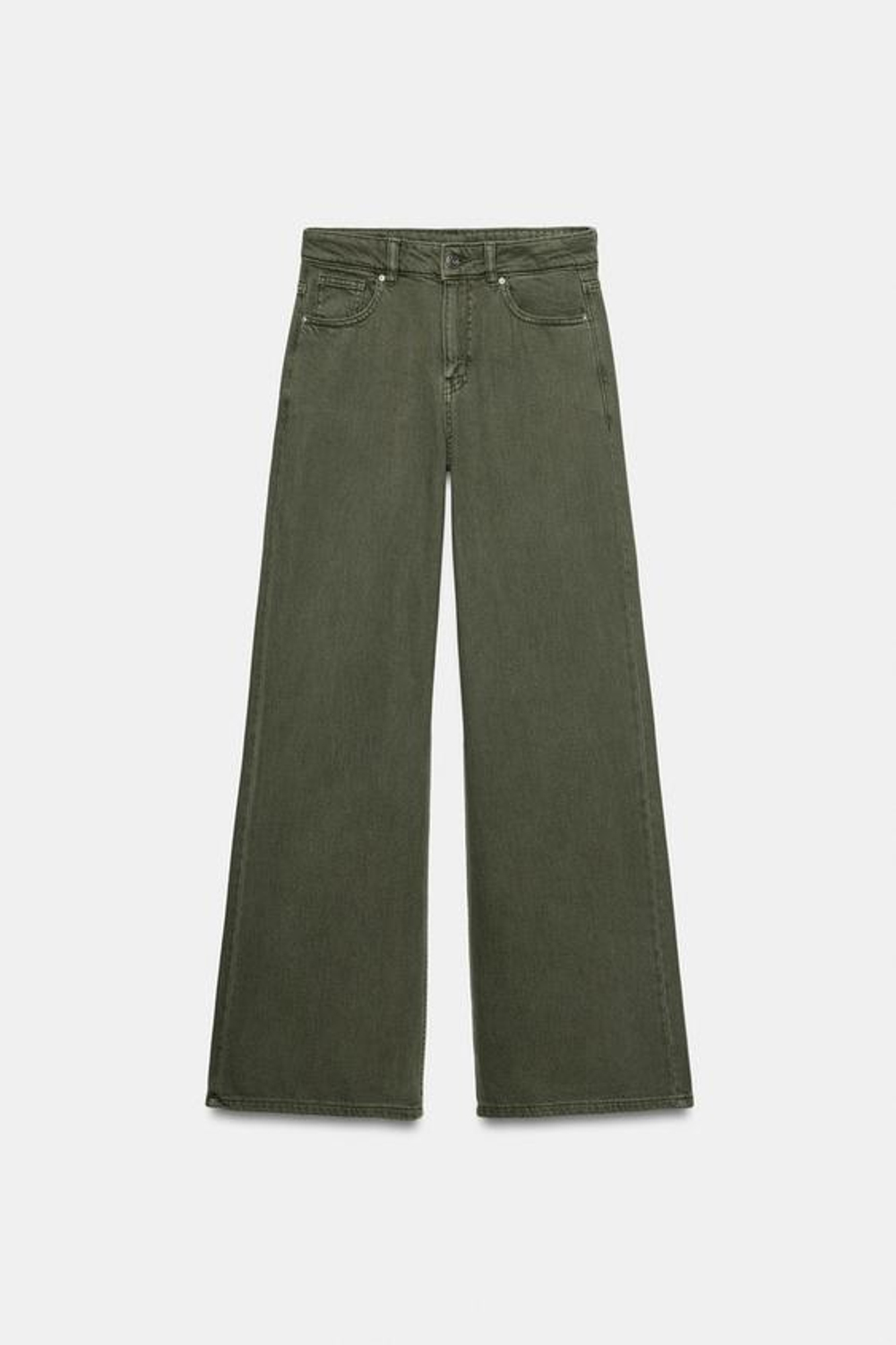 ZARA ДЖИНСЫ Z1975 WIDE LEG С ВЫСОКОЙ ПОСАДКОЙ, ХАКИ