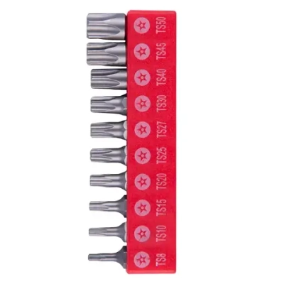 Набор бит 1/4" пятилучевых с отверстием AV Steel 10 предметов