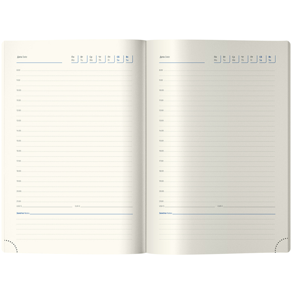 Ежедневник недатированный, А5, 136л., кожзам, Berlingo "Memphis", серебряный срез, с рисунком