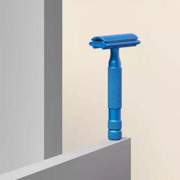 Т-образная бритва (станок) Rockwell 6S, нержавеющая сталь, синяя