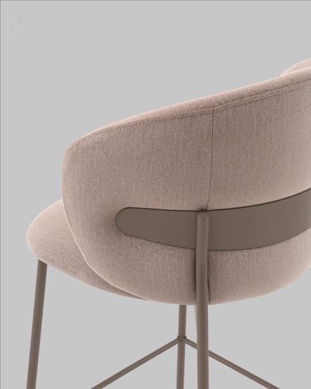 Стул полубарный Блейз велюр бежевый, каркас бежево-серый