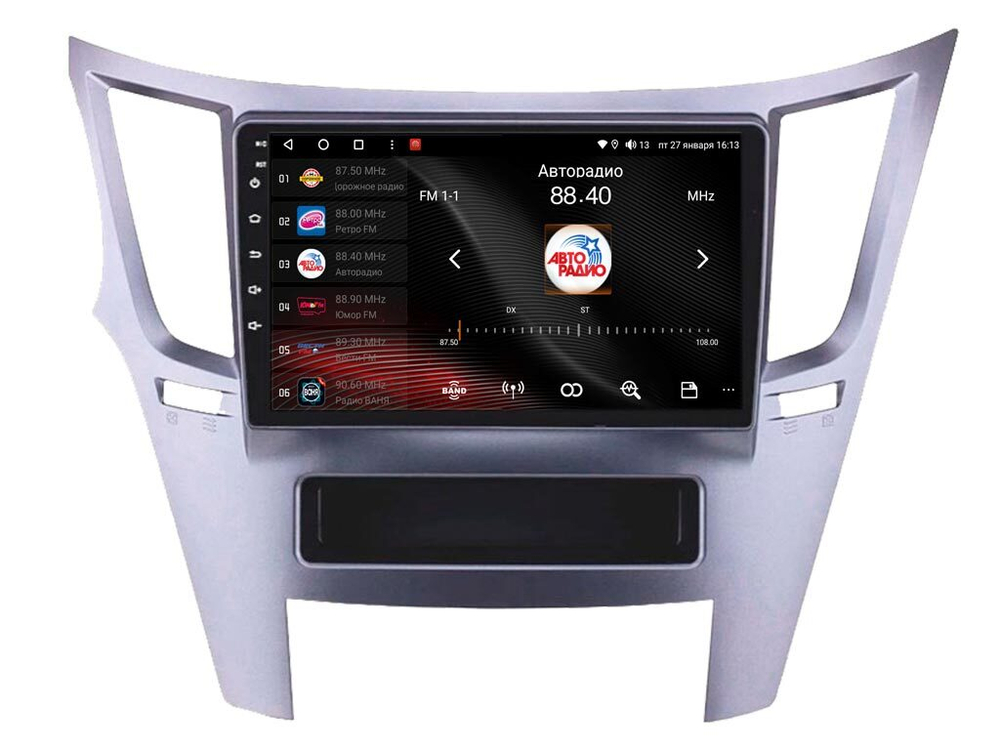 Магнитола для Subaru Legacy 5, Outback 4 2009-2014 (левый руль, рамка серебро) - Vaycar VA71-0061 на Android 13, 8-ядер, 4G SIM-слот