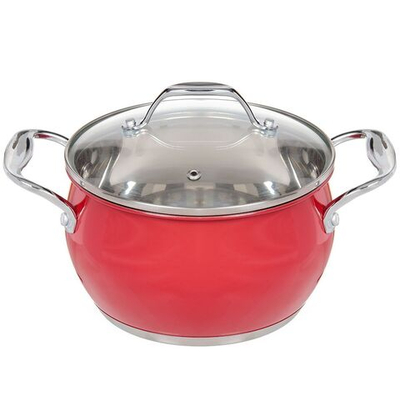 Кастрюля нерж, 2.6 л, с крыш, Daniks, Валетта, QS-2-18/GS-01616-18CA, индукц