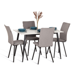 Стул обеденный La Rousse флок , серый/черный, 29, 49х50х93