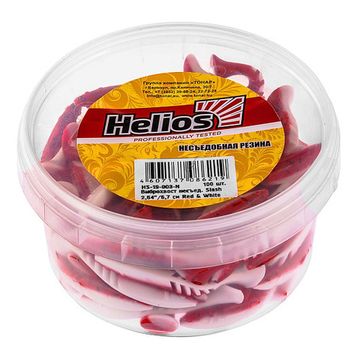 Виброхвост несъедоб. Slash 2,64'/6,7 см Red & White 100шт. (HS-19-003-N) Helios