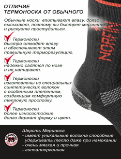 Носки Norfin T4P ARCTIC MERINO EXTREME CREW р.(42-44) L