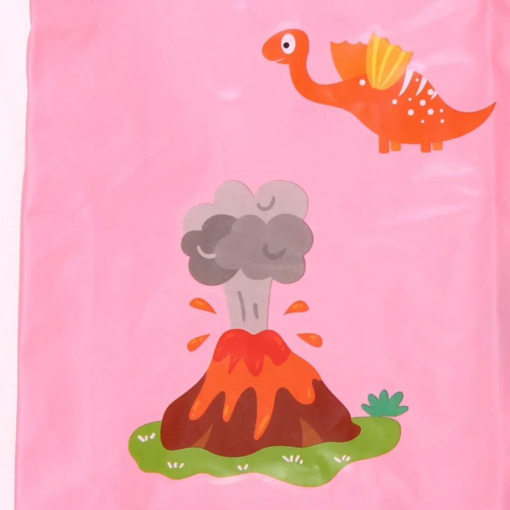 Дождевик-плащ детский «Рокки-Динозаврик» с капюшоном, рукава на резинке, цвет розовый, размер M(64*46см) ДоброСад