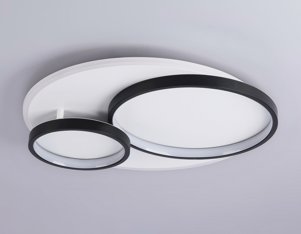 Настенно-потолочный светодиодный светильник с пультом FA7719 WH/BK белый/черный 3000K-6400K 64W 490*470*90 (ПДУ РАДИО 2.4G)