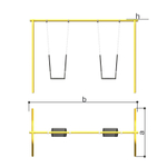 Детские качели двойные Romana 108.58.00