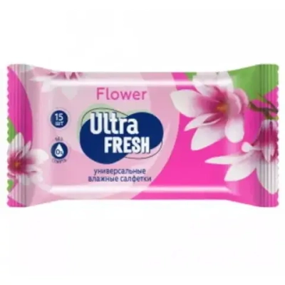 Cалфетки влажные ULTRA FRESH Flower 15 шт