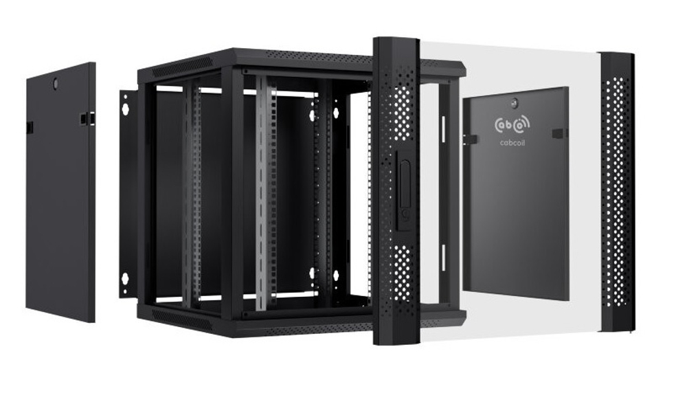 Шкаф настенный 19", 15U Cabcoil CC-WL-15.6.6-G-BK
