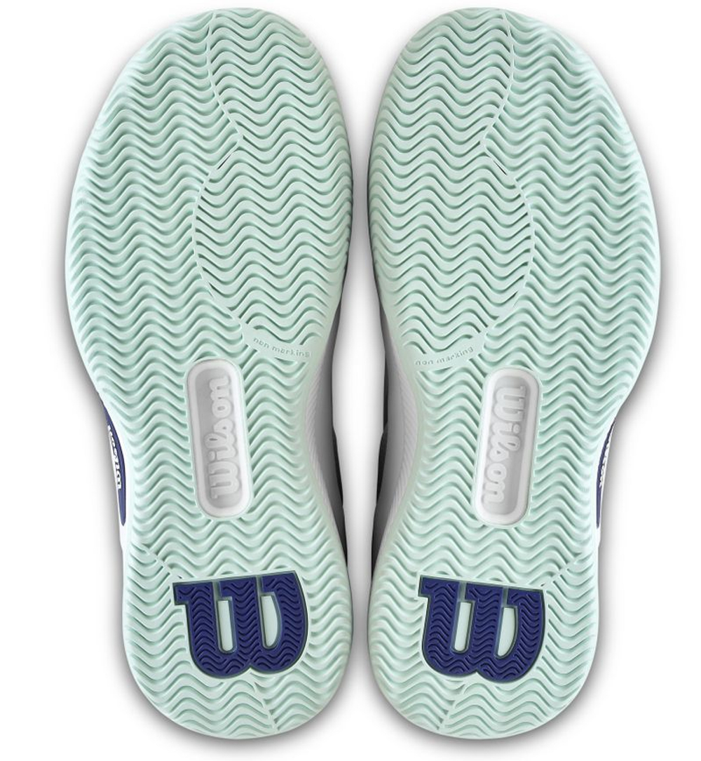 Детские теннисные кроссовки Wilson Intrigue Pro JR - white/bay/skip blue