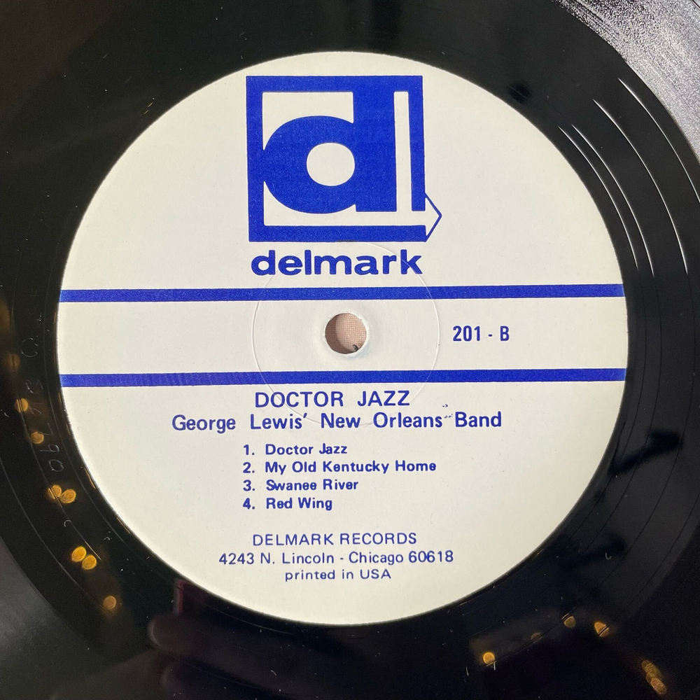 Винтажная виниловая пластинка LP George Lewis New Orleans Ragtime Band Doctor Jazz (USA 1980)
