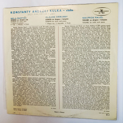 Винтажная виниловая пластинка LP Bartok Барток, Debussy Дебюсси, Ravel Равель, Sonata For Violin Solo And Piano Tzigane (Польша 1981)