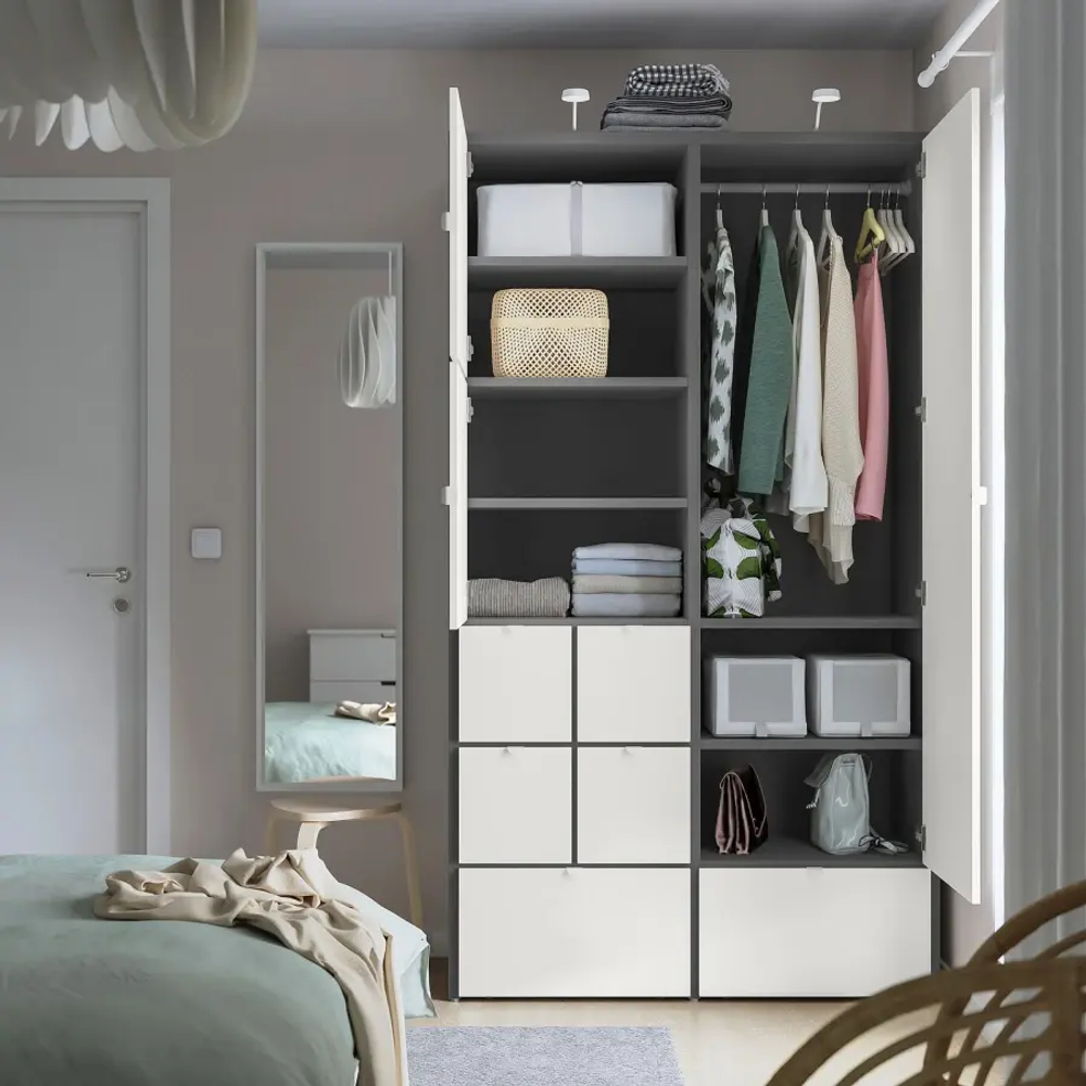 Платяной шкаф  - VIHALS IKEA/ ВИХАЛС ИКЕА, 122x59x216 см, белый