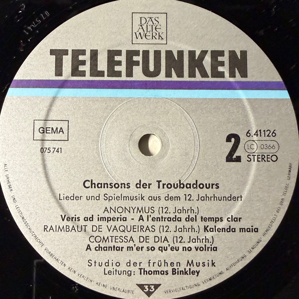 Шансоны трубадуров - Песни и игровая музыка 12-го века (Германия)Т