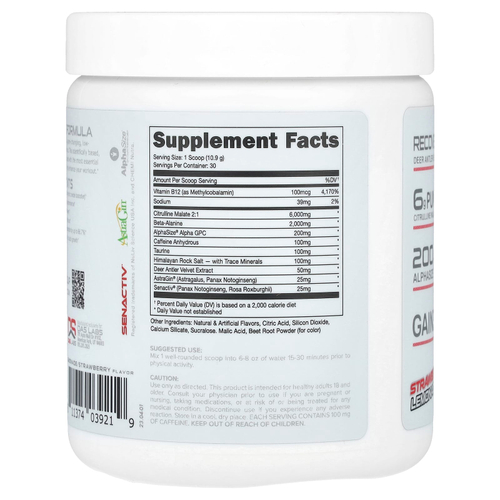 Bucked Up, 100, предтренировочный комплекс, со вкусом клубничного лимонада, 327 г (11,5 унции)