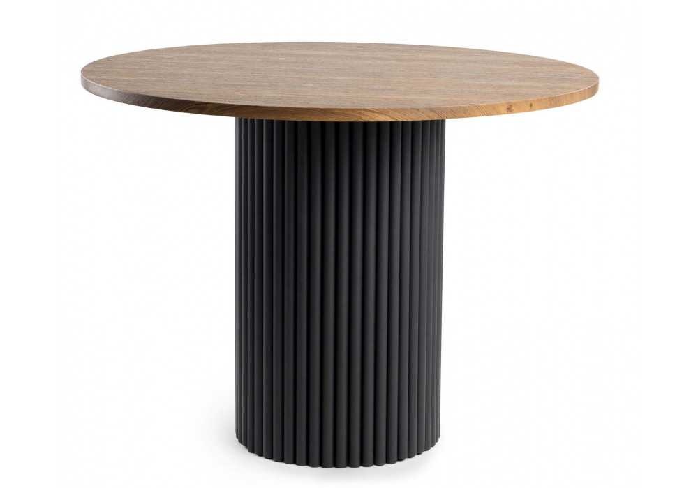 Стол деревянный Woodville Барел 90 орех кантри, черный, ножки черные