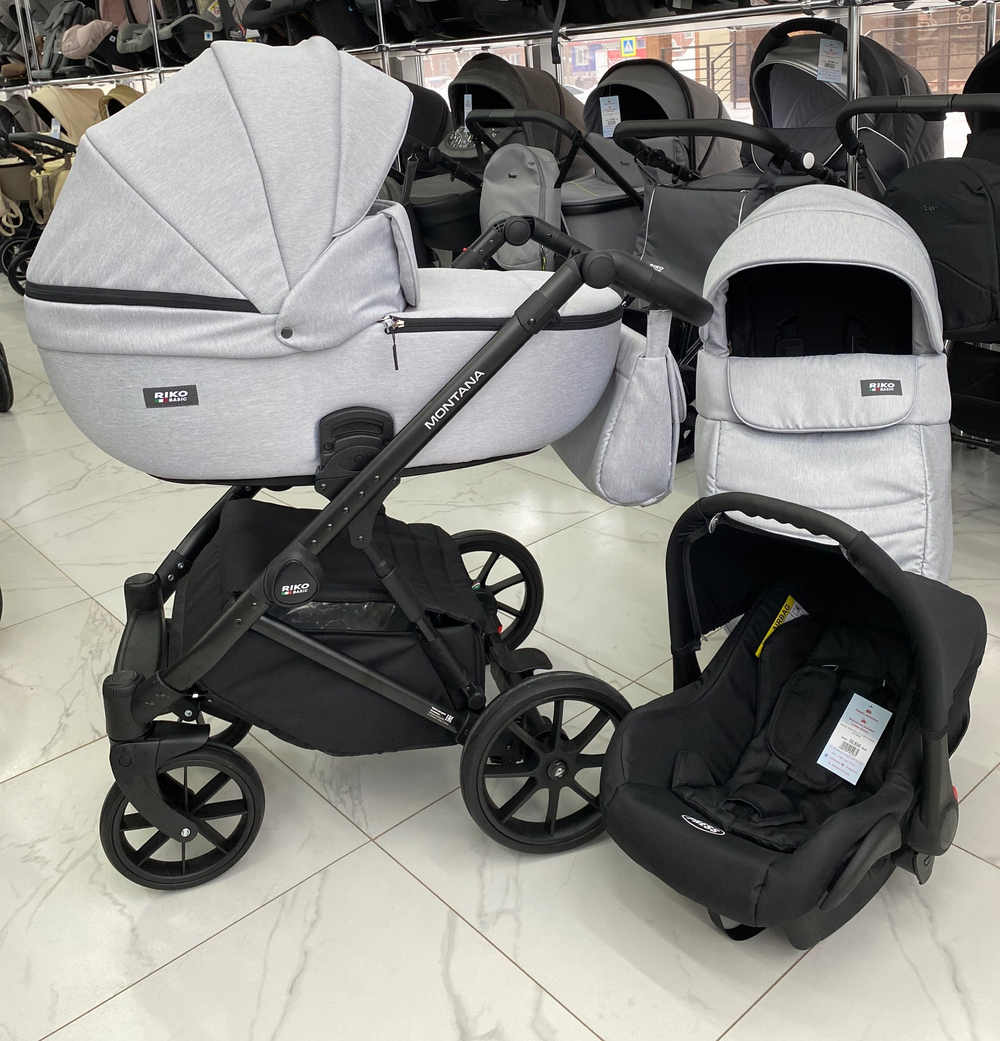 Коляска  MONTANA (3 в 1) (RIKO BASIC) 03 серый