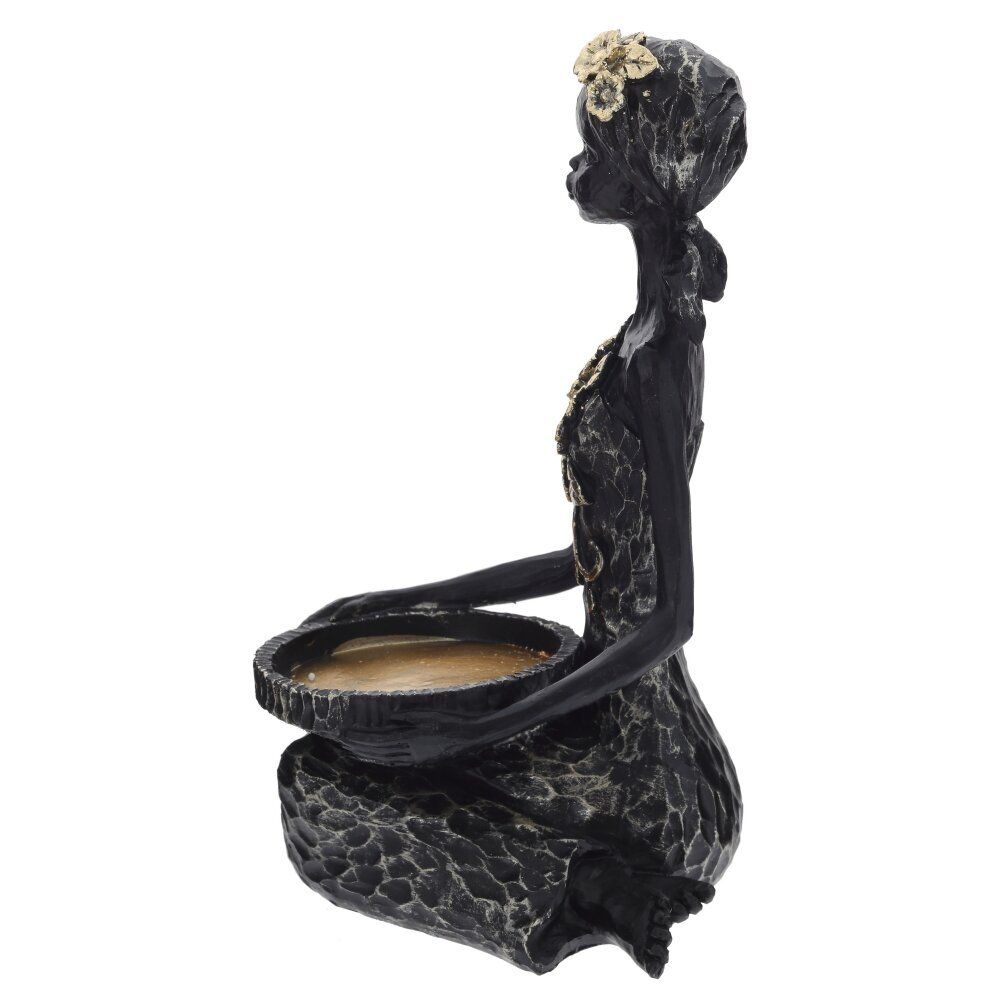 GAEM Фигурка декоративная "Африканка" с подставкой д/мелочей, L13 W13,5 H34 см